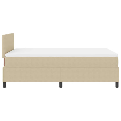 LED Box Spring Bed Lichtgrijs en wit. 120 x 190 cm Katoen Stof