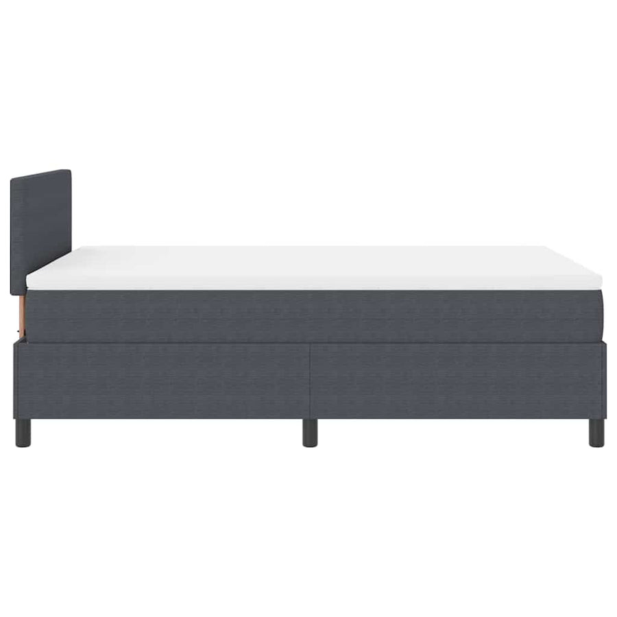 LED Box Spring Bed Donkergrijs en Wit 120 x 200 cm Katoen Stof
