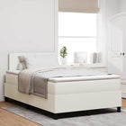 Boxspring bed 120x200 cm crème wit katoen