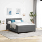 Boxspring bed 160x200 cm lichtgrijs wit met LED