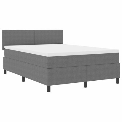 LED Box Spring Bed Lichtgrijs en wit. 160 x 200 cm Katoen Stof