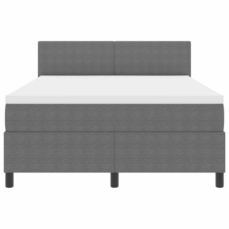 LED Box Spring Bed Lichtgrijs en wit. 160 x 200 cm Katoen Stof