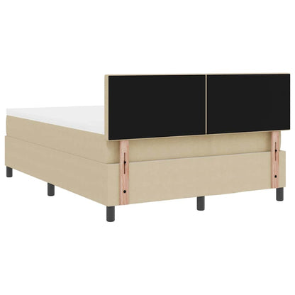 LED Box Spring Bed Lichtgrijs en wit. 160 x 200 cm Katoen Stof