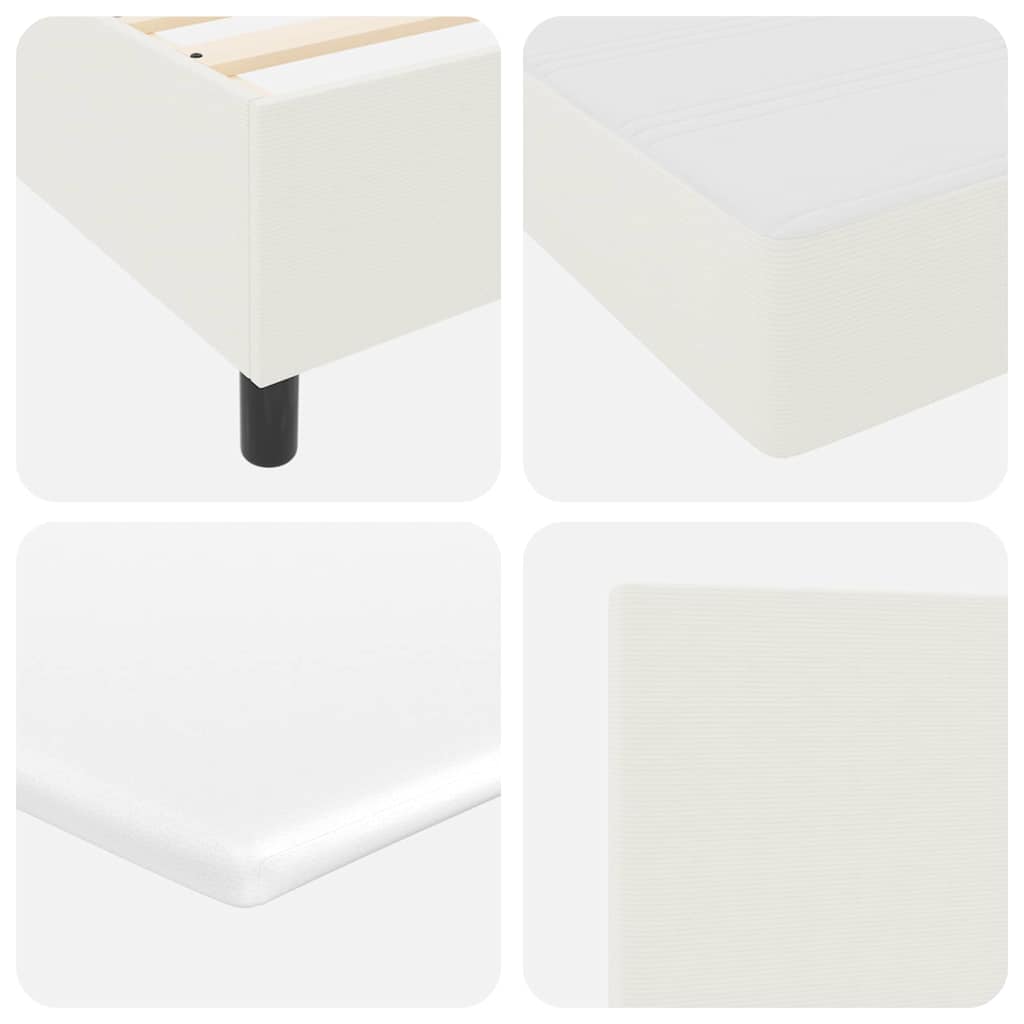 LED Box Spring Bed Crème en Wit 80 x 200 cm Katoen Stof