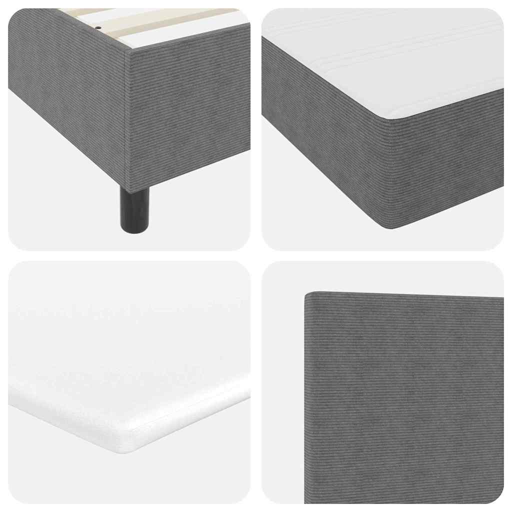 LED Box Spring Bed Lichtgrijs en wit. 90 x 190 cm Katoen Stof