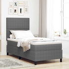 Boxspringbed 90x190 cm lichtgrijs wit katoen