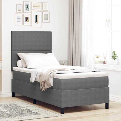 LED Box Spring Bed Lichtgrijs en wit. 90 x 190 cm Katoen Stof