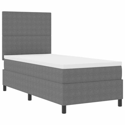 LED Box Spring Bed Lichtgrijs en wit. 90 x 190 cm Katoen Stof