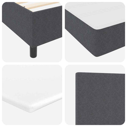 LED Box Spring Bed Donkergrijs en Wit 90 x 190 cm Katoen Stof