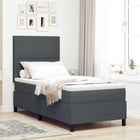 Boxspringbed 90x190 cm donkergrijs wit katoen stof