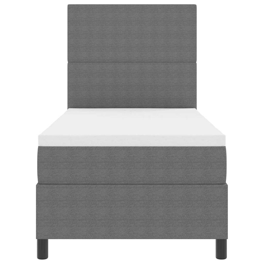 Boxspring Bed En Wit. 203 X 90 X 128 Cm 90 x 200 cm Lichtgrijs Hoog hoofdeinde