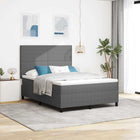 Boxspringbed LED 160x200 cm lichtgrijs wit katoen stof