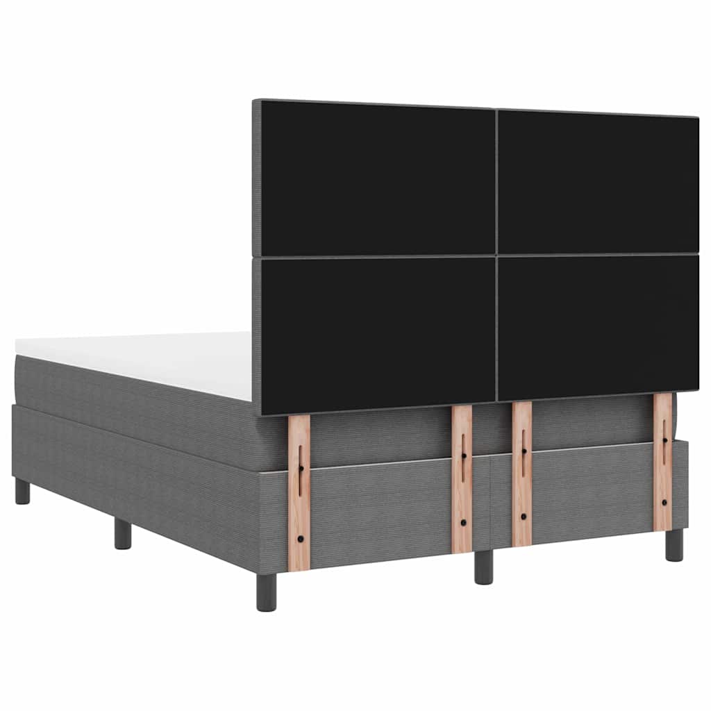 LED Box Spring Bed Lichtgrijs en wit. 160 x 200 cm Katoen Stof