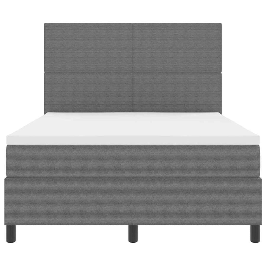 LED Box Spring Bed Lichtgrijs en wit. 160 x 200 cm Katoen Stof