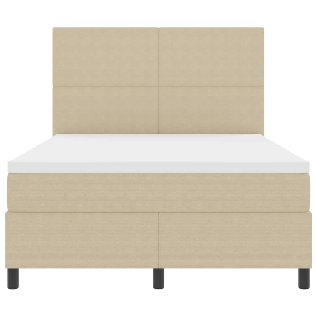 LED Box Spring Bed Lichtgrijs en wit. 160 x 200 cm Katoen Stof
