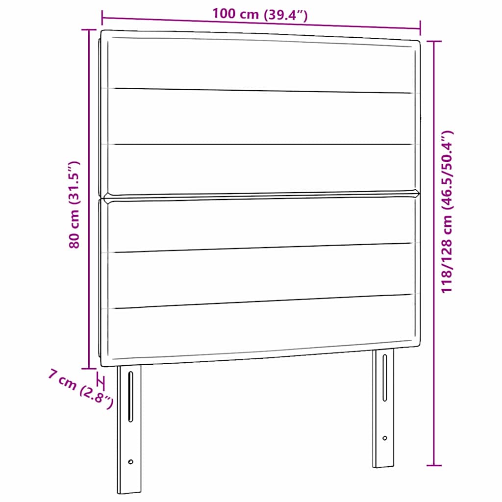 Hoofdbord Blauw 100 cm Stof