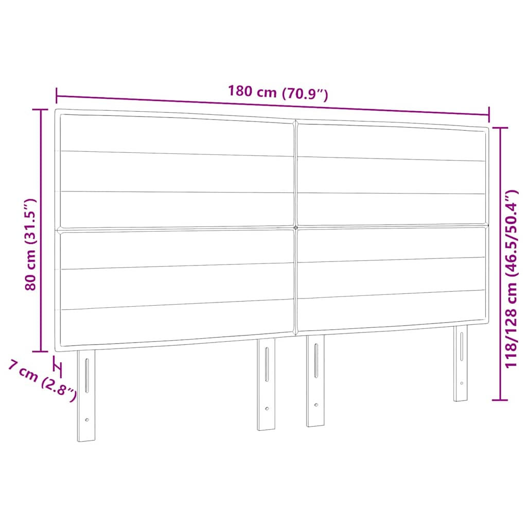 Hoofdbord Crème 180 cm Stof