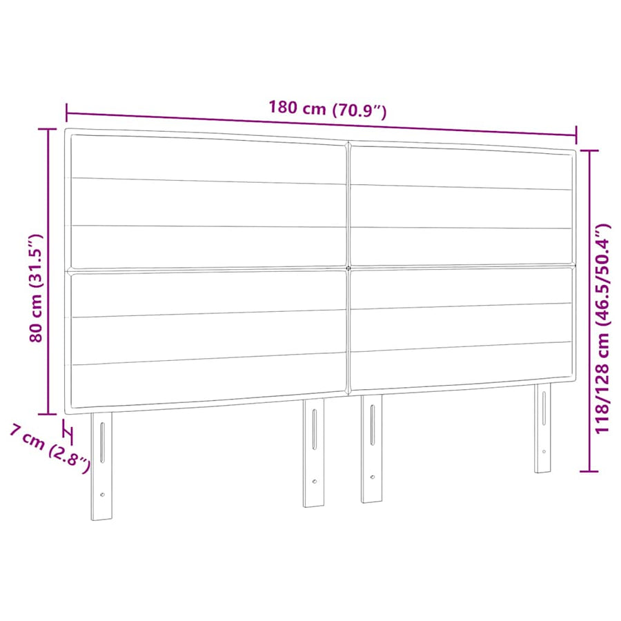Hoofdbord Crème 180 cm Stof