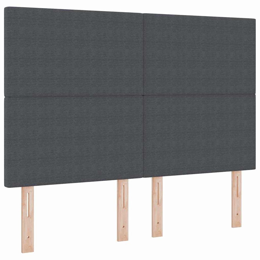 Hoofdbord Donkergrijs 144 cm Katoen Stof