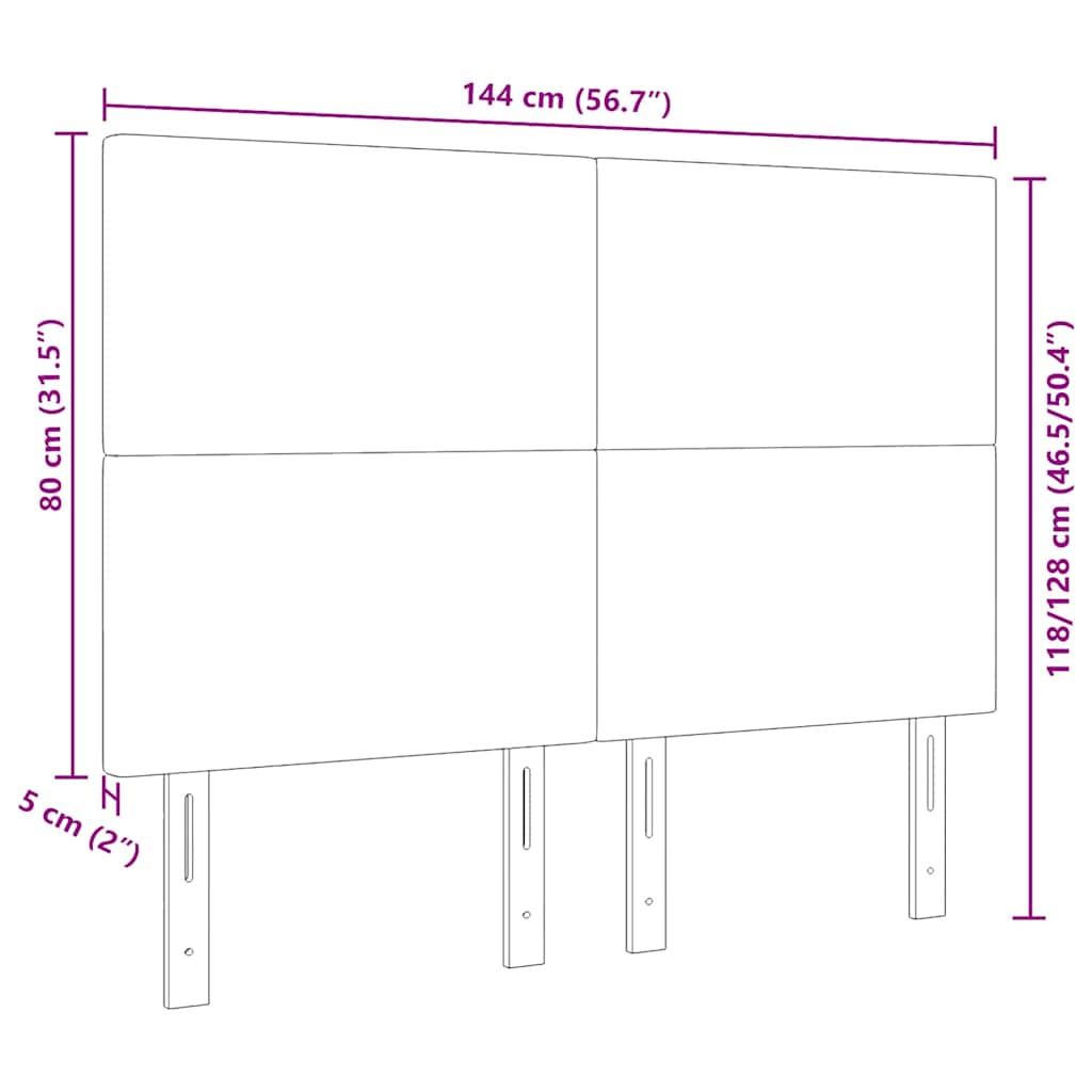 Hoofdbord Donkergrijs 144 cm Katoen Stof