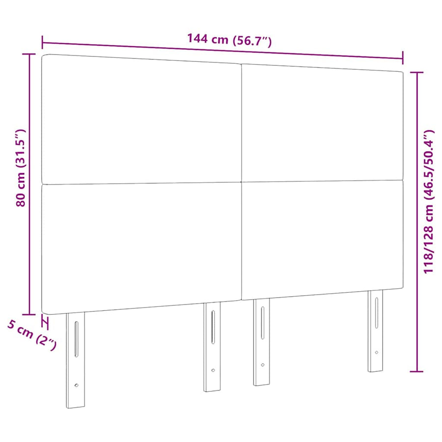 Hoofdbord Donkergrijs 144 cm Katoen Stof