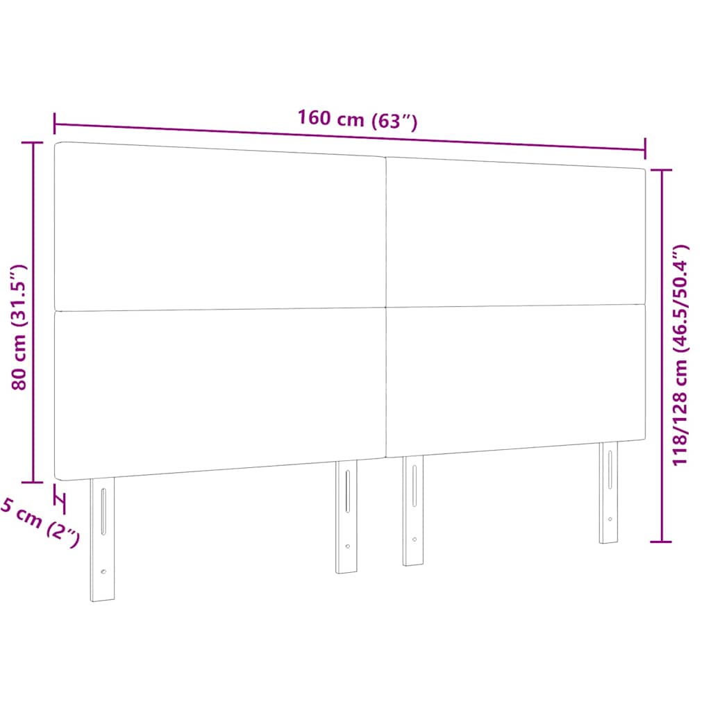 Hoofdbord Lichtgrijs 160 cm Katoen Stof