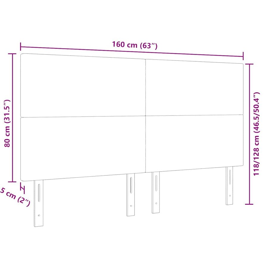 Hoofdbord Crème 160 cm Katoen Stof