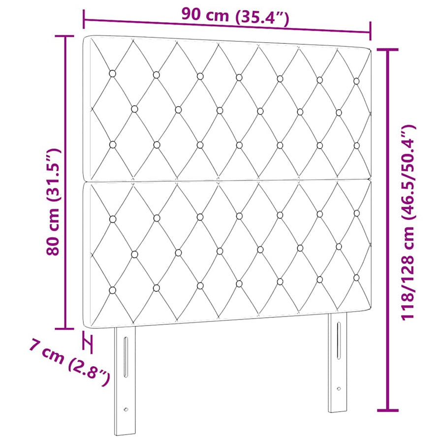 Hoofdbord Lichtgrijs 90 cm Fluweel