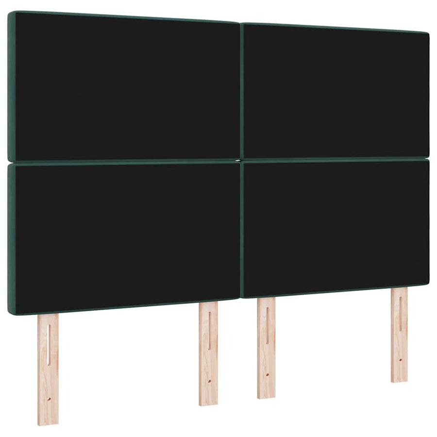 Hoofdbord met hoofdeinde Donkergroen 144 cm Nep Leer