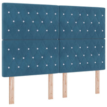 Hoofdeinde Donkergrijs 140 cm Geruit Donkerblauw 144 cm Fluweel