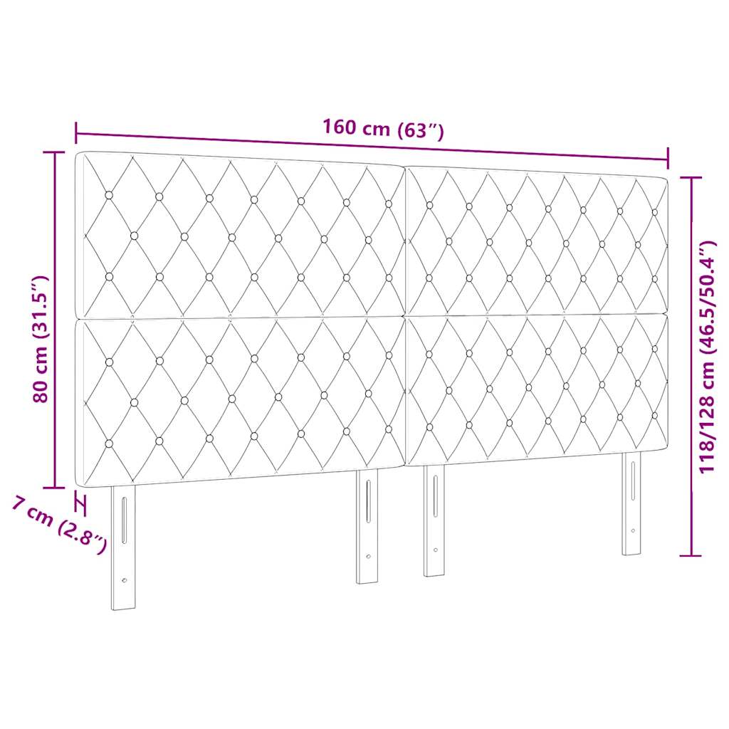 Hoofdbord met hoofdeinde Zwart 160 cm Nep Leer