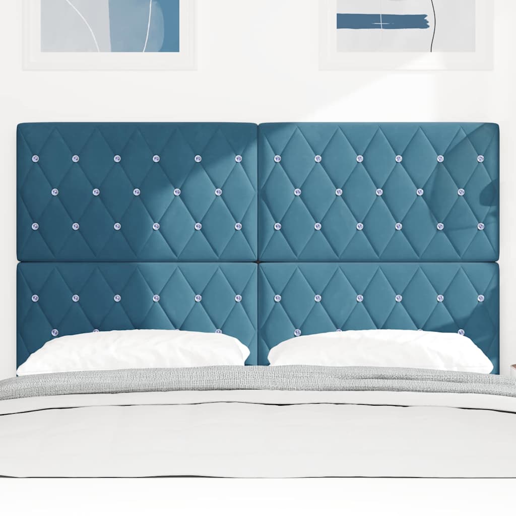 Hoofdbord Donkerblauw 160 cm Fluweel