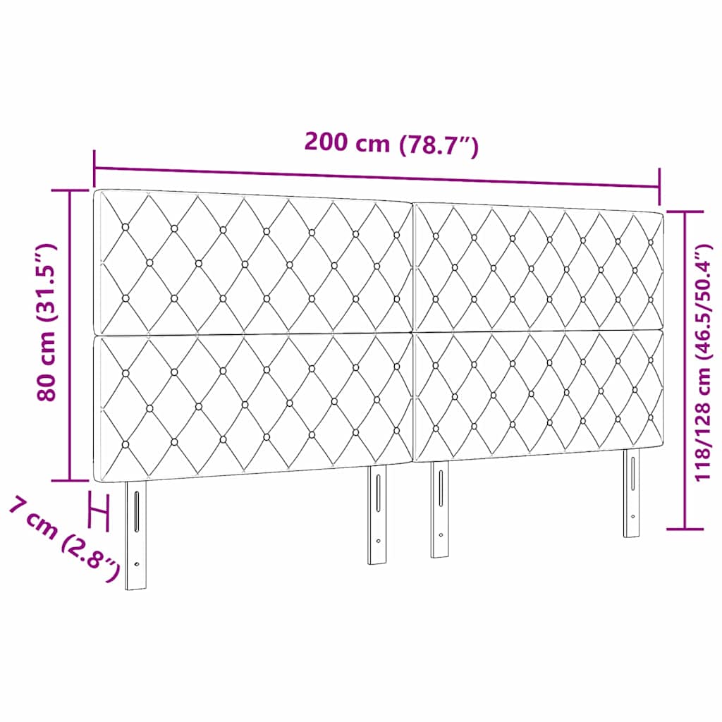 Hoofdbord Donkerblauw 200 cm Fluweel