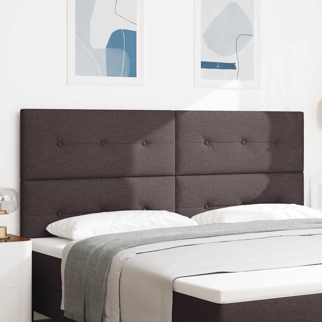 in hoogte verstelbaar hoofdbord Donkerbruin 200 cm Stof