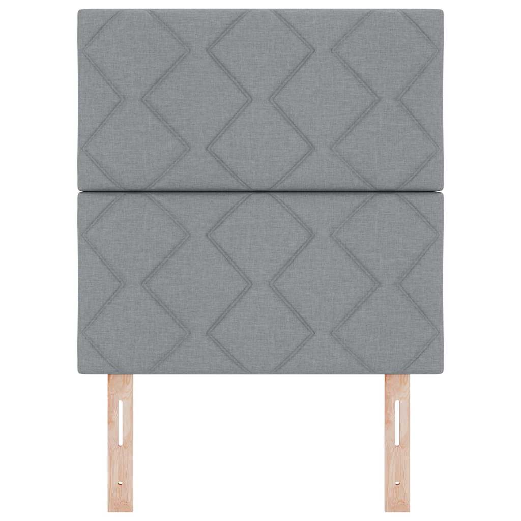 Hoofdbord Licht Grijs 200cm Geruit Lichtgrijs 80 cm Stof, Hout