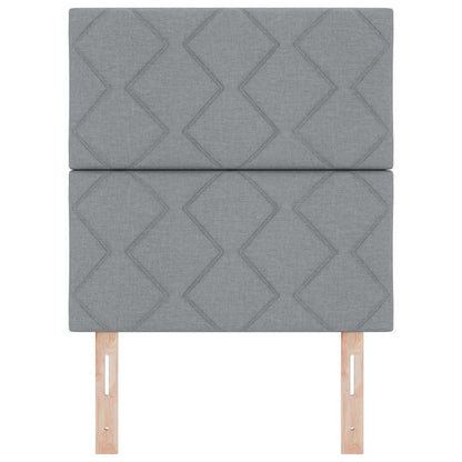 Hoofdbord Licht Grijs 200cm Geruit Lichtgrijs 80 cm Stof, Hout