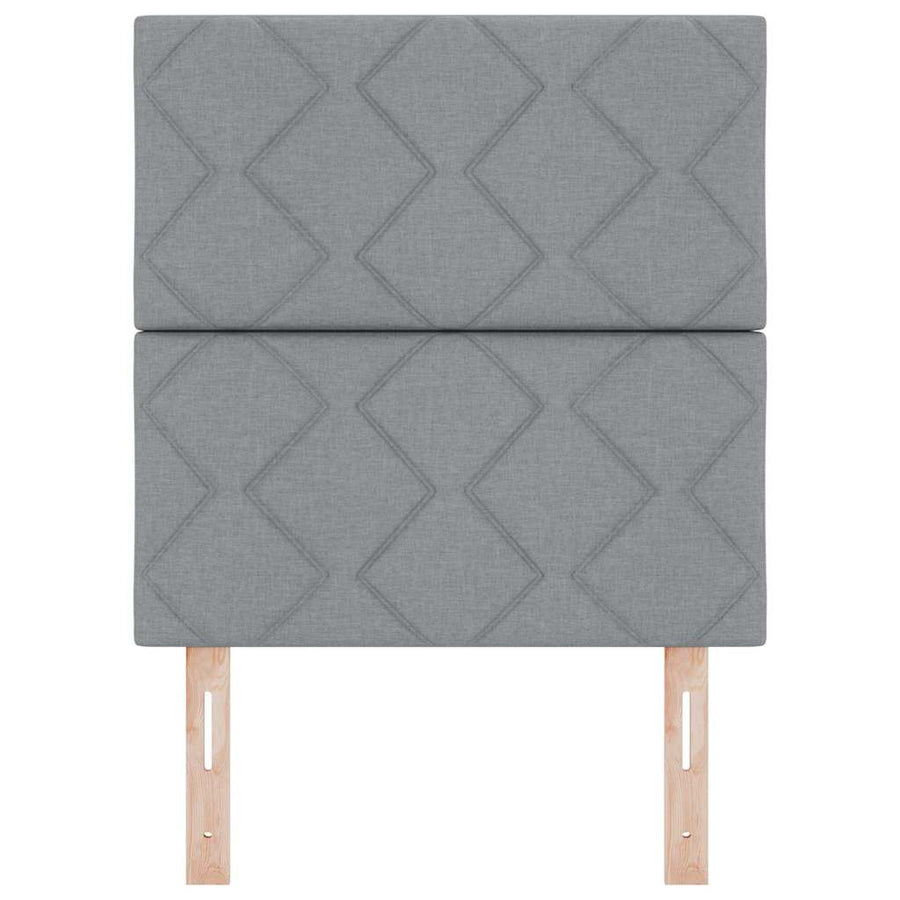 Hoofdbord Licht Grijs 200cm Geruit Lichtgrijs 80 cm Stof, Hout