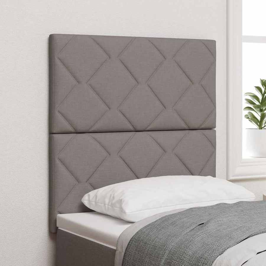 Stoffen Hoofdbord Geometrisch met hoofdeinde Taupe 80 cm Stof
