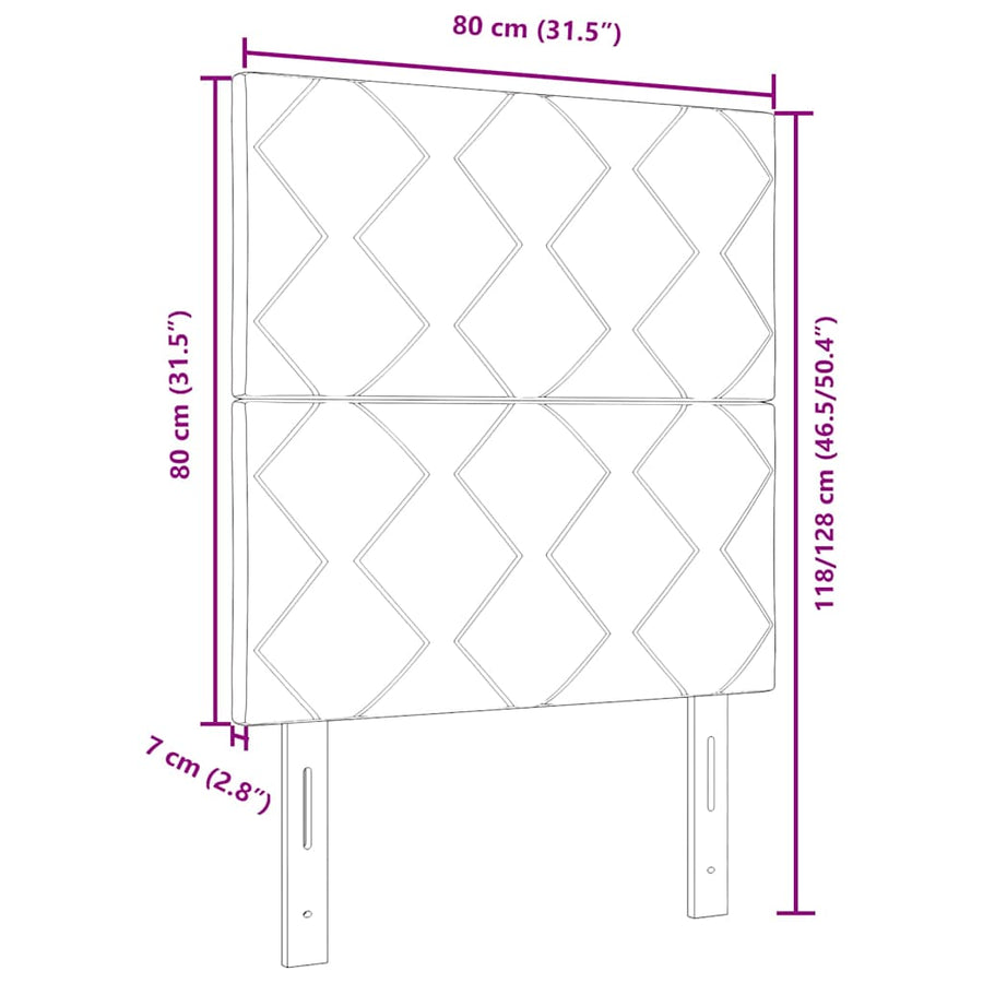 Stoffen Hoofdbord Geometrisch met hoofdeinde Taupe 80 cm Stof