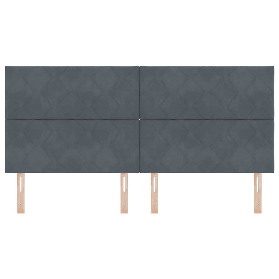 Hoofdbord Donkergrijs 200 cm Fluweel