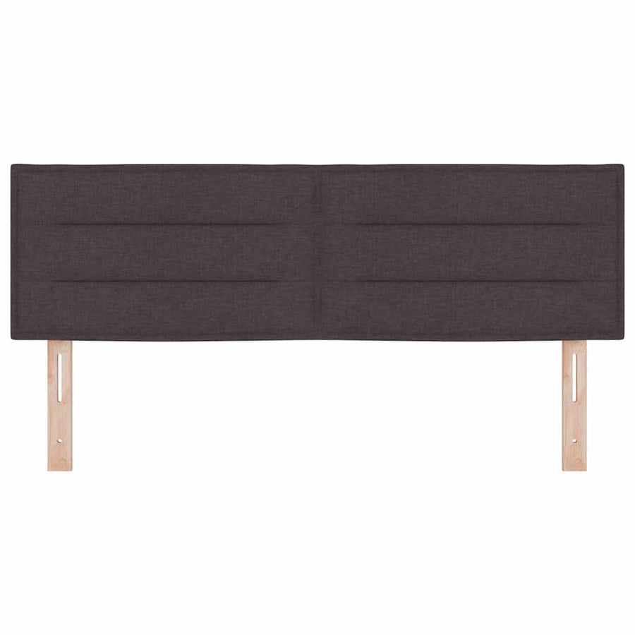 LED Hoofdbord met LED-stripverlichting Donkerbruin 144 cm Stof