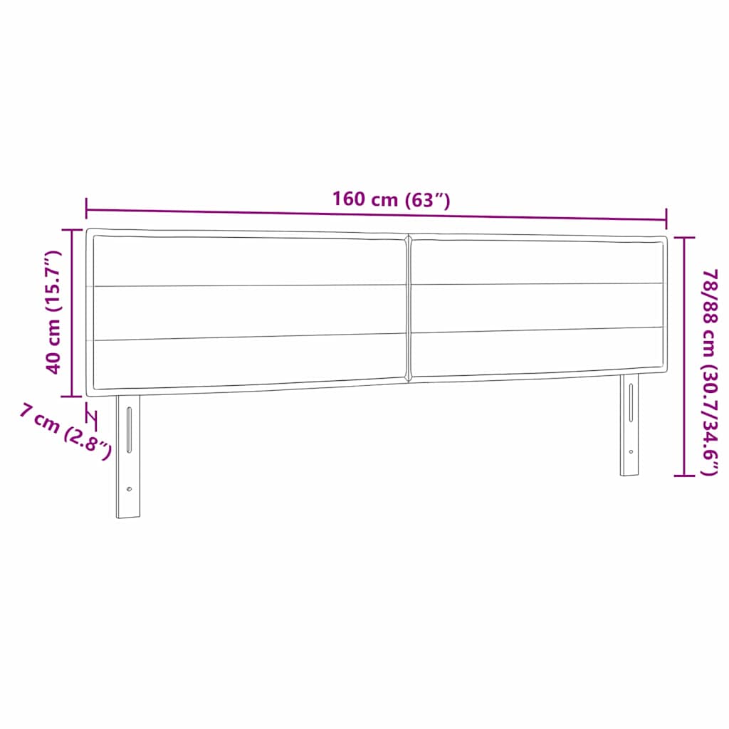 LED Hoofdbord met LED-stripverlichting Taupe 160 cm Stof