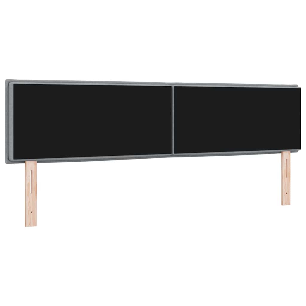 LED Hoofdbord met LED-stripverlichting Lichtgrijs 180 cm Stof