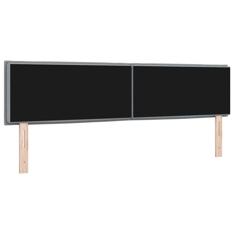 LED Hoofdbord met LED-stripverlichting Lichtgrijs 180 cm Stof