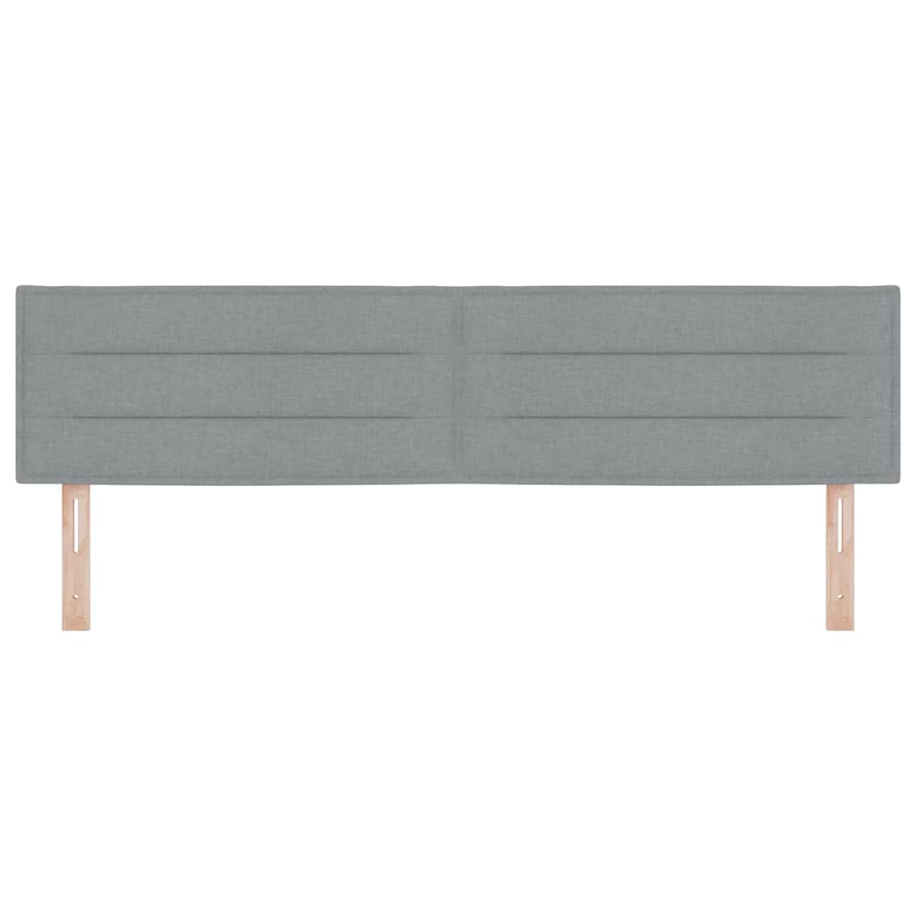 LED Hoofdbord met LED-stripverlichting Lichtgrijs 180 cm Stof
