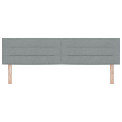 LED Hoofdbord met LED-stripverlichting Lichtgrijs 180 cm Stof