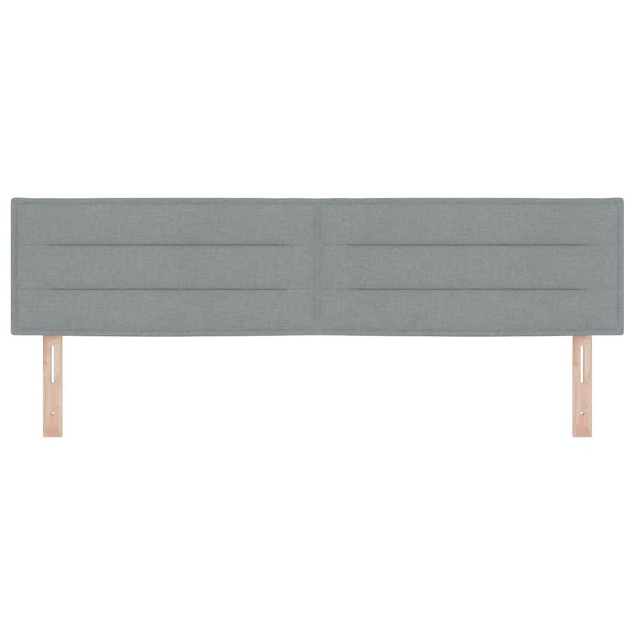 LED Hoofdbord met LED-stripverlichting Lichtgrijs 180 cm Stof