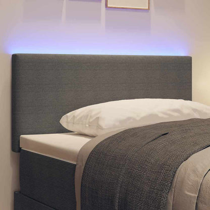LED Hoofdbord met hoofdeinde Lichtgrijs 100 cm Katoen Stof