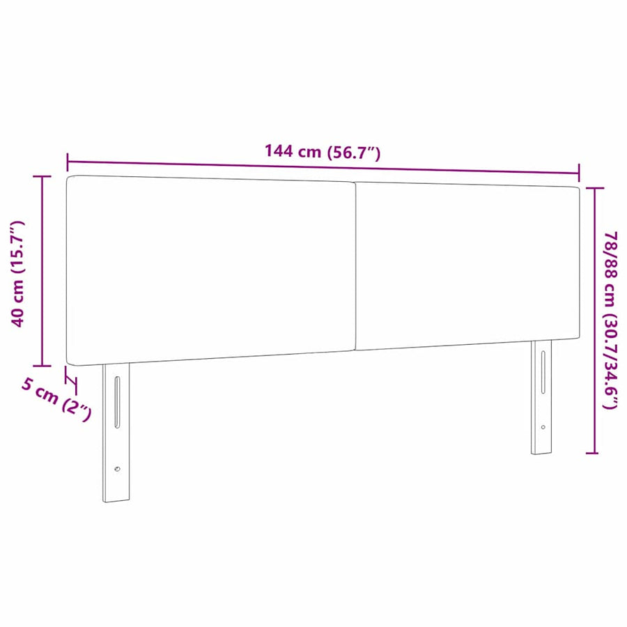 LED Hoofdbord met LED-stripverlichting Crème 144 cm Katoen Stof