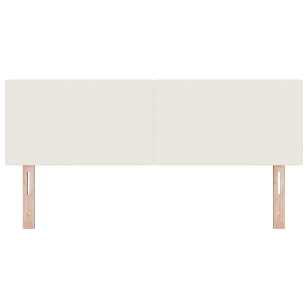 LED Hoofdbord met LED-stripverlichting Crème 160 cm Katoen Stof